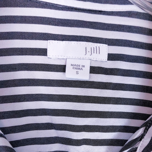 J. Jill Blue Rayon Striped Button-Front Shirt Blouse Tunic Women's Size Small - Picture 3 of 6